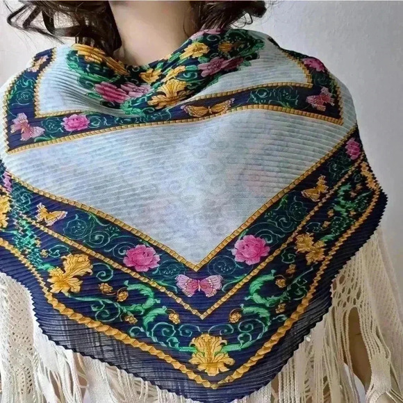 Wrap SCARF 100% SILK FLORENCE ITALY VINTAGE - Picture 3 of 5